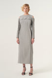 Cut Out Shoulder Detail Maxi-Length Pencil Dress