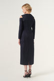 Cut Out Shoulder Detail Maxi-Length Pencil Dress