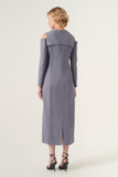 Cut Out Shoulder Detail Maxi-Length Pencil Dress