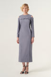 Cut Out Shoulder Detail Maxi-Length Pencil Dress