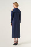 Cut Out Shoulder Detail Maxi-Length Pencil Dress