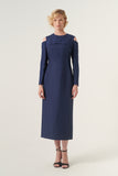 Cut Out Shoulder Detail Maxi-Length Pencil Dress