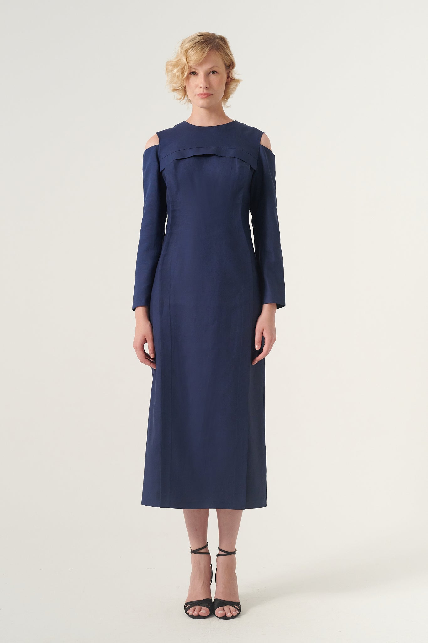 Cut Out Shoulder Detail Maxi-Length Pencil Dress – John Paul Ataker