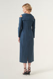 Cut Out Shoulder Detail Maxi-Length Pencil Dress