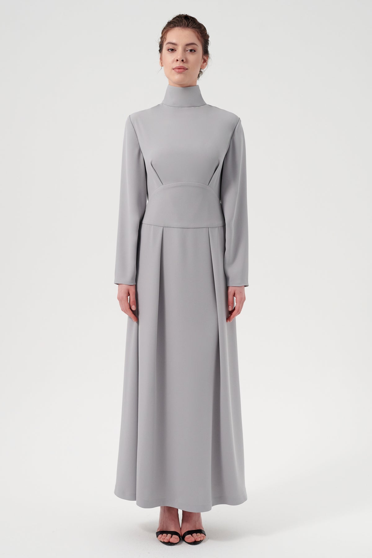 High neck long sleeve fit and flare maxi dress John Paul Ataker High neck long sleeve fit and flare maxi dress John Paul Ataker