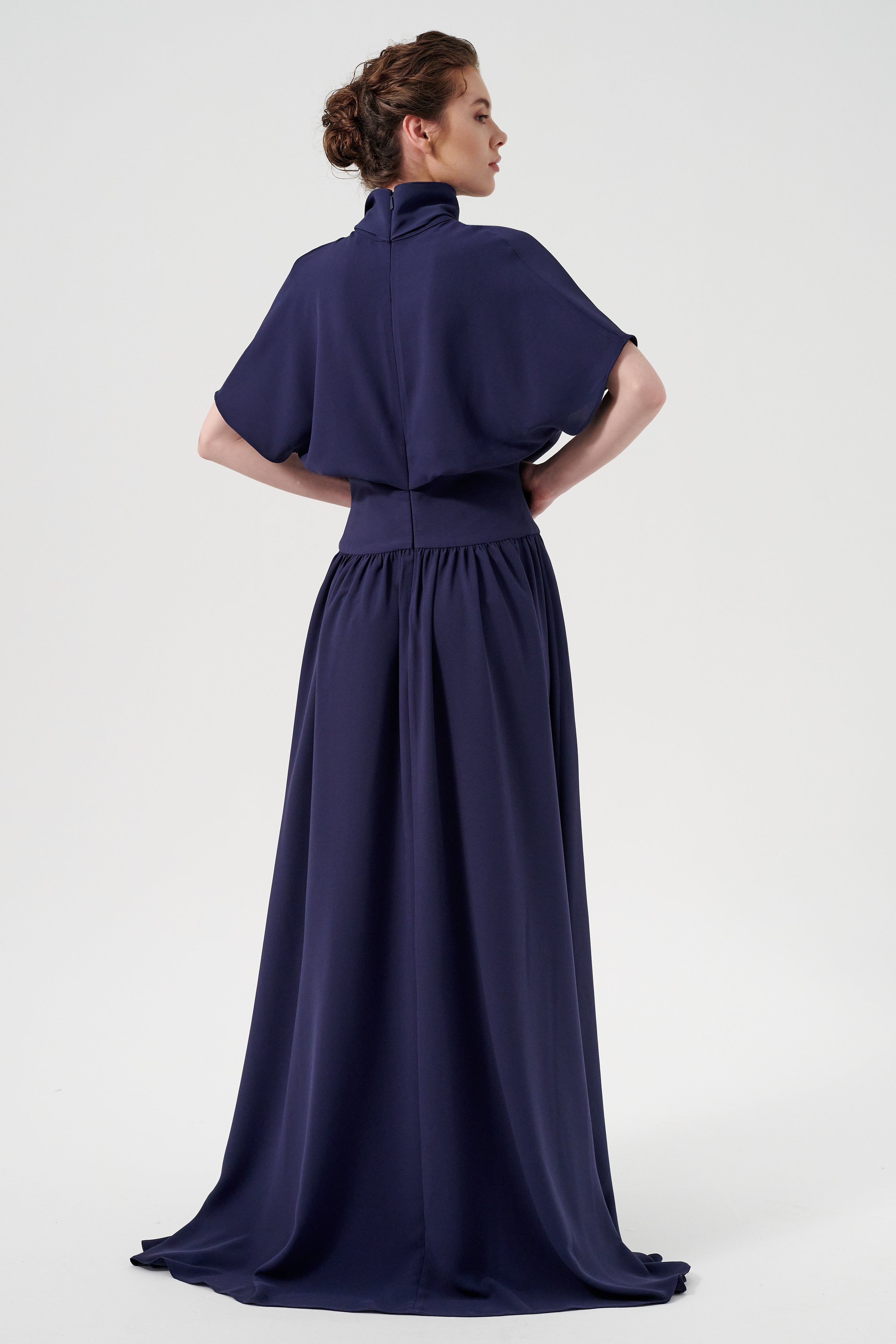 High Turtle Detail Neck Short Sleeve Loose Fit Long Dress John Paul Ataker High Turtle Detail Neck Short Sleeve Loose Fit Long Dress John Paul Ataker