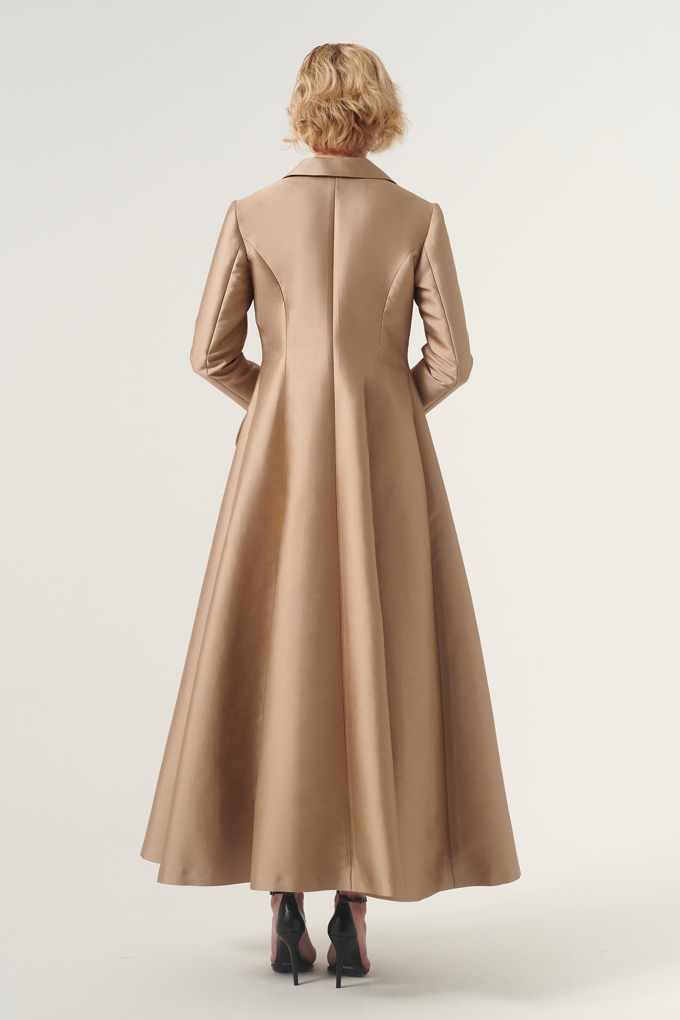 Double-breasted Blazer long sleeve Maxi Dress Gray Double-breasted Blazer long sleeve Maxi Dress Gray