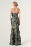 Sweetheart neckline pleated long mermaid evening gown
