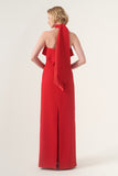 Halter neck long column dress