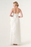 STRAPLESS TEXTURED FLORAL PRINT  LONG JACQUARD DRESS