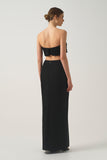 Draped High-Waist Max Skirt with Textured Strapless Bustier