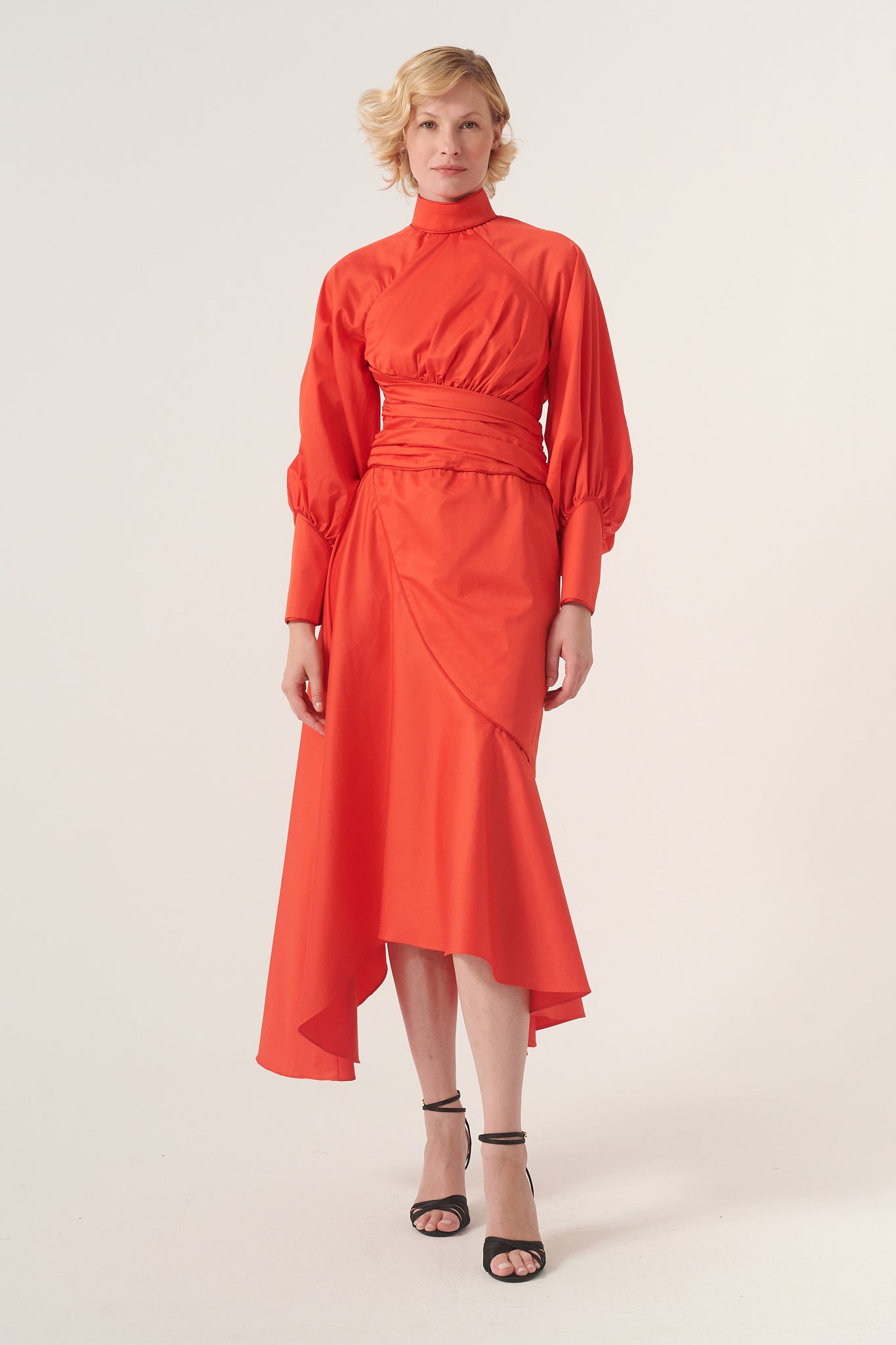long sleeve asymmetric hem dress Long Sleeve Asymmetrical Hem Dress