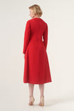 Cut-out details long sleeve midi dress