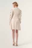Long sleeve crew neck mini dress with ruffle detail