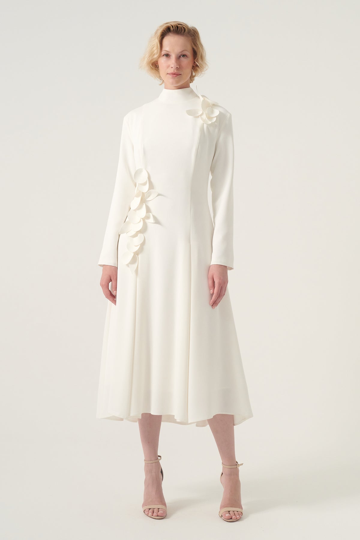 High neckline long sleeve A-line midi dress John Paul Ataker High neckline long sleeve A-line midi dress John Paul Ataker