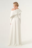 Long sleeve A-line three-dimensional floral long dress