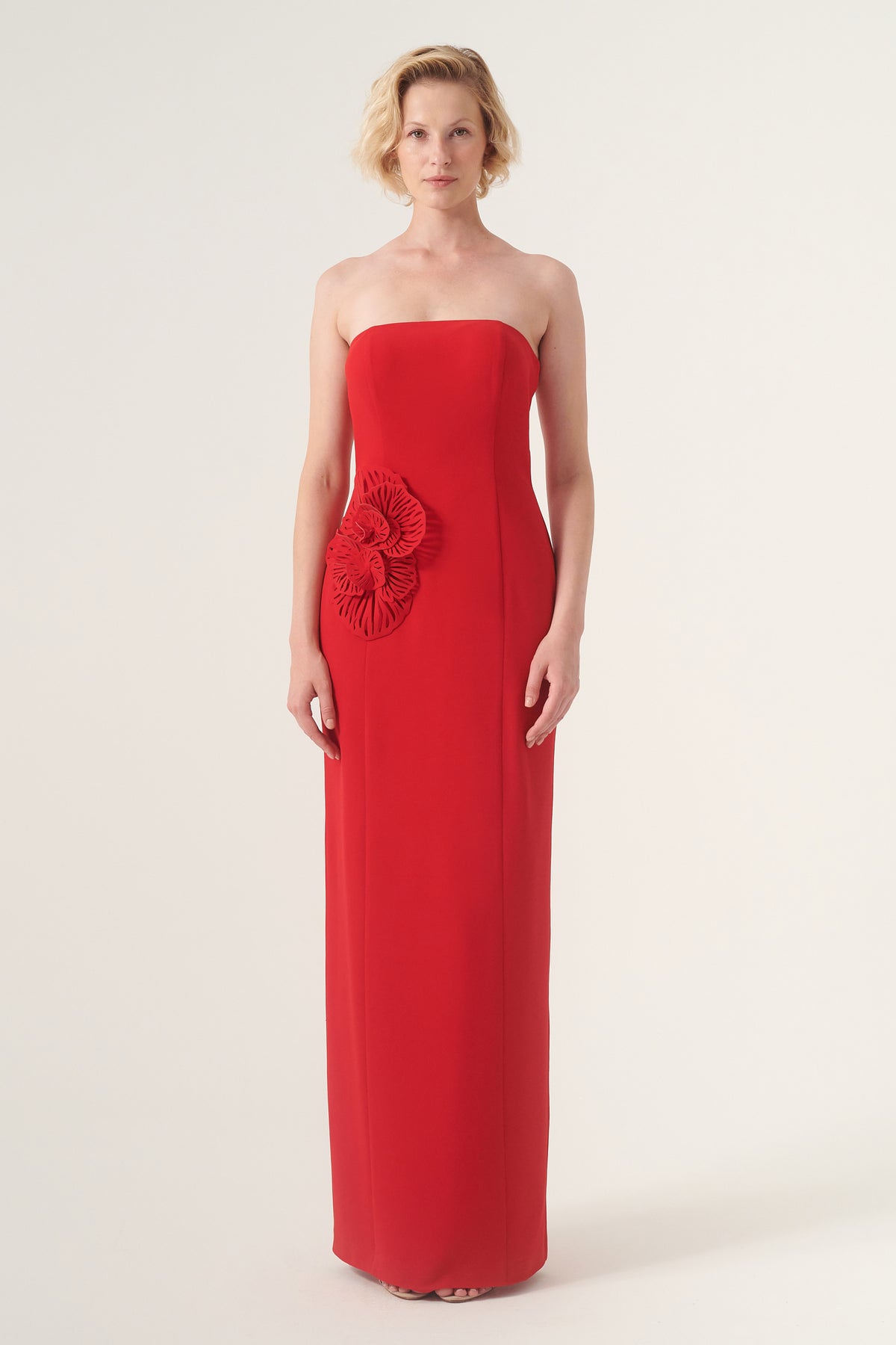 Laser-cut floral strapless long dress John Paul Ataker Laser-cut floral strapless long dress John Paul Ataker
