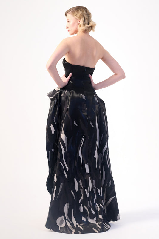 structured bodice strapless evening gown