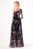 one-shoulder wide-leg silhouette jumpsuit