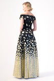 Off-Shoulder Geometric Evening Gown