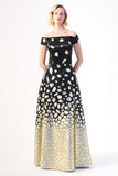 Off-Shoulder Geometric Evening Gown