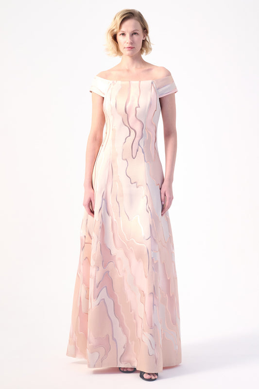 A dazzling Off-The-Shoulder Evening Gown
