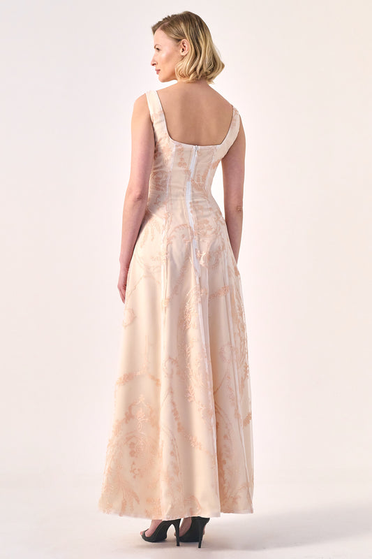 Strapless A-Line Midi Dress