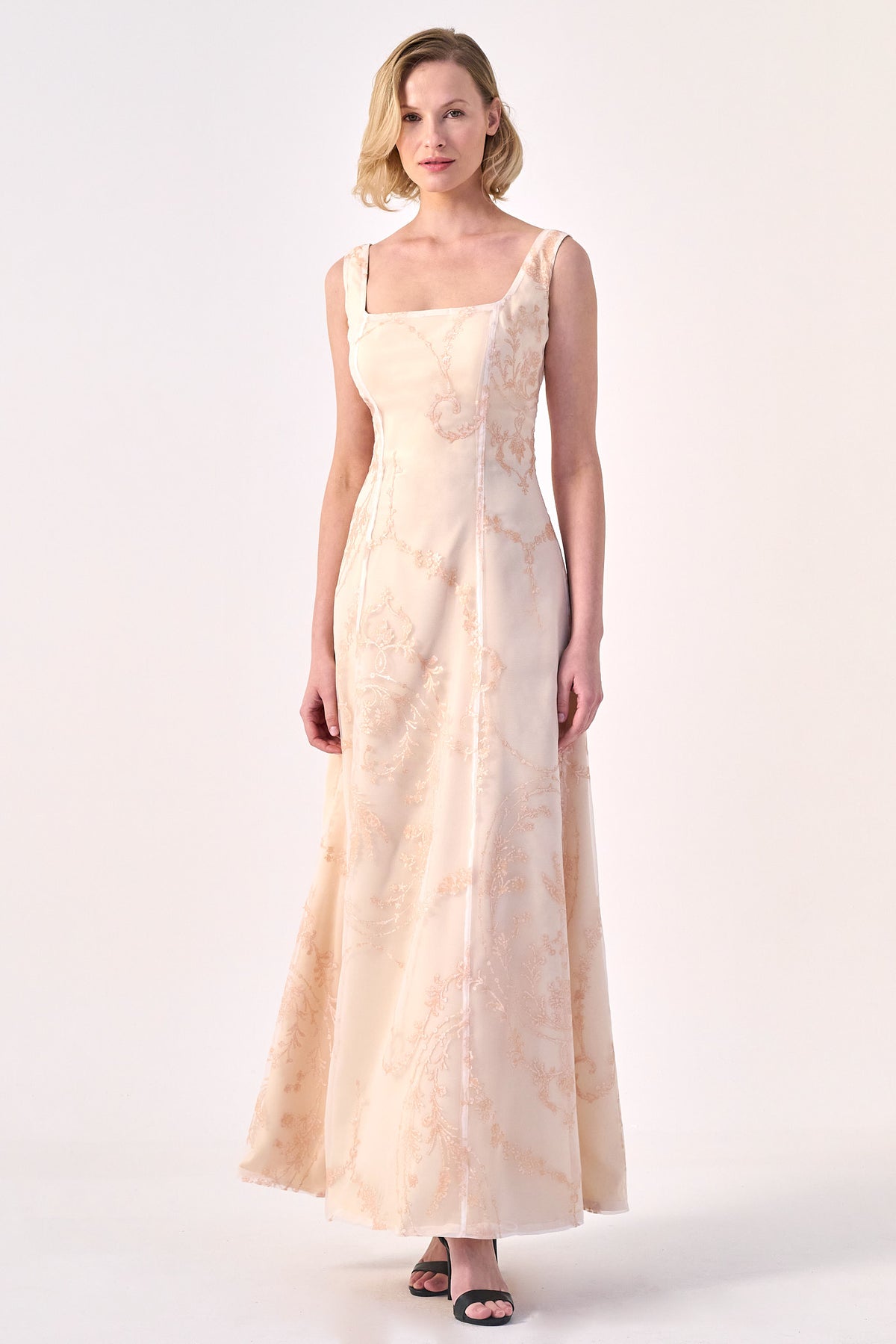 Strapless A-Line Midi Dress