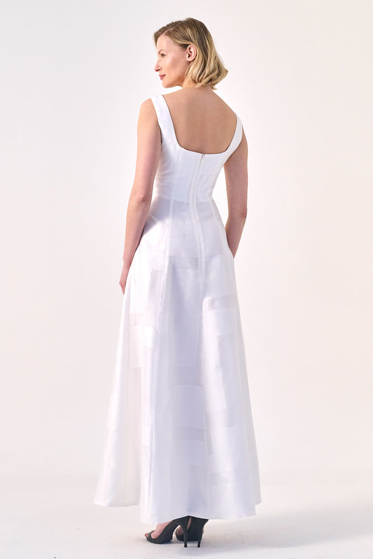 Strapless A-Line Midi Dress