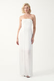Strapless Pleated Column Gown