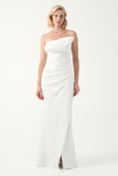 Strapless Draped Column Gown
