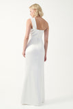 One-Shoulder Draped Satin Gown