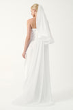Strapless Gown with Flowing Veil