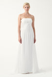 Strapless Pleated Gown with Train