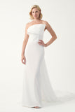 Asymmetric Draped Bridal Gown With detachable train