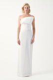 Asymmetric Draped Bridal Gown With detachable train