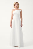 Asymmetric Draped A-Line Gown