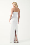 Strapless Layered Column Gown