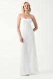 Cape-Detail Column Chiffon Gown
