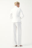 Fluid Tailored Suit with Scarf Collar