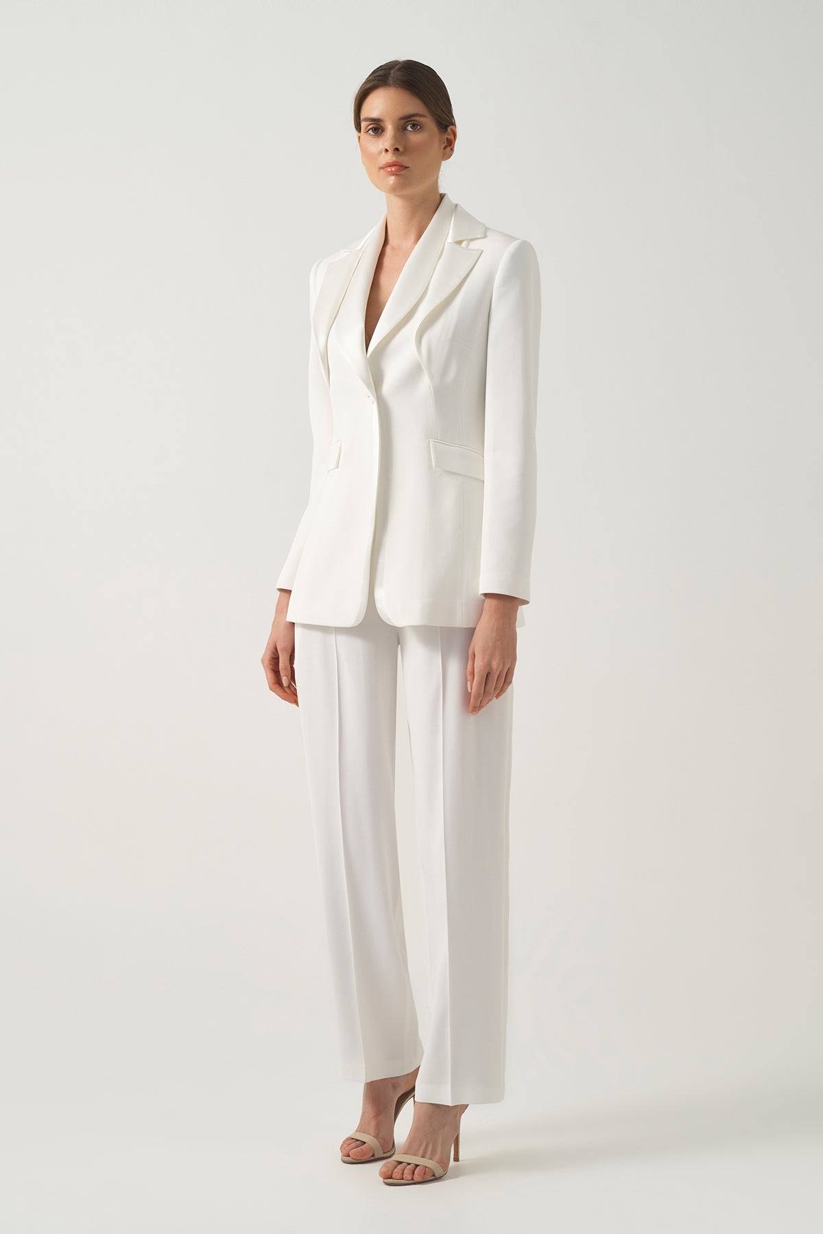 Tailored White Suit Set