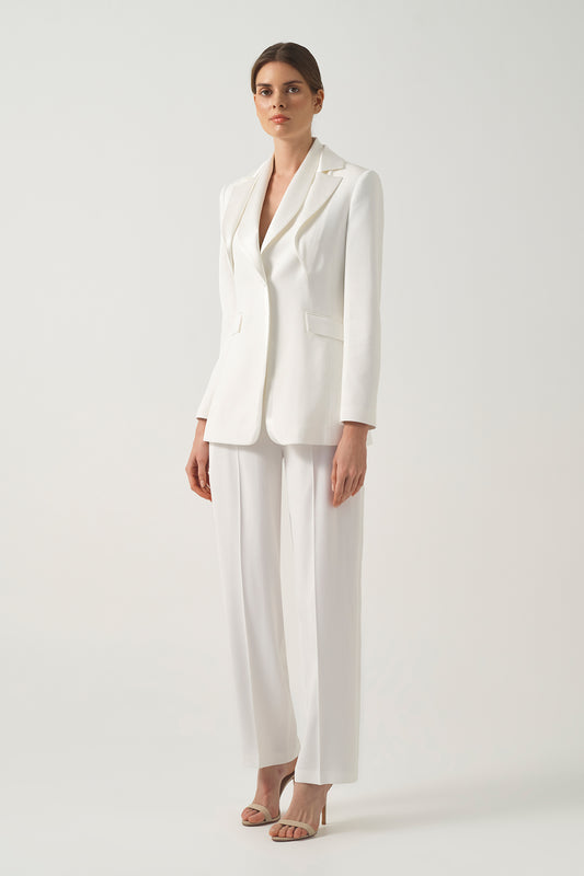 Tailored White Suit Set