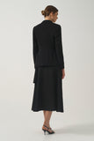 Shawl-Detail Jacket With Classic A-Line Midi Skirt