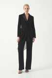 Draped Chiffon Detail Suit