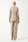Draped Chiffon Detail Suit