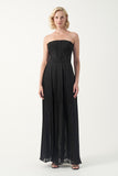 Strapless Gown with Sculpted Bodice and Pleated Skirt