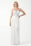 Strapless Gown with Sculpted Bodice and Pleated Skirt