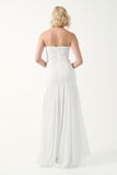 Strapless Ruffle Cascade Gown with Veil