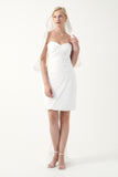 short bridal dress with detachable veil