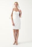 short bridal dress with detachable veil